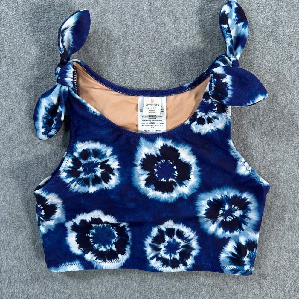 Crewcuts J.Crew Shoulder Tie Bikini Swim Top Swimsuit Girls 6-7 Bluel BY071 New